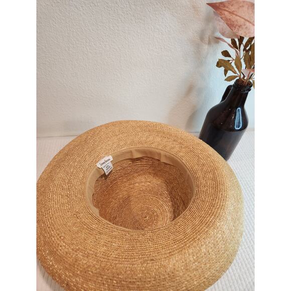VTG Neiman Marcus Made in Italy‎ 100% Straw Wide Brim Hat Elegant Summer Derby main image 7